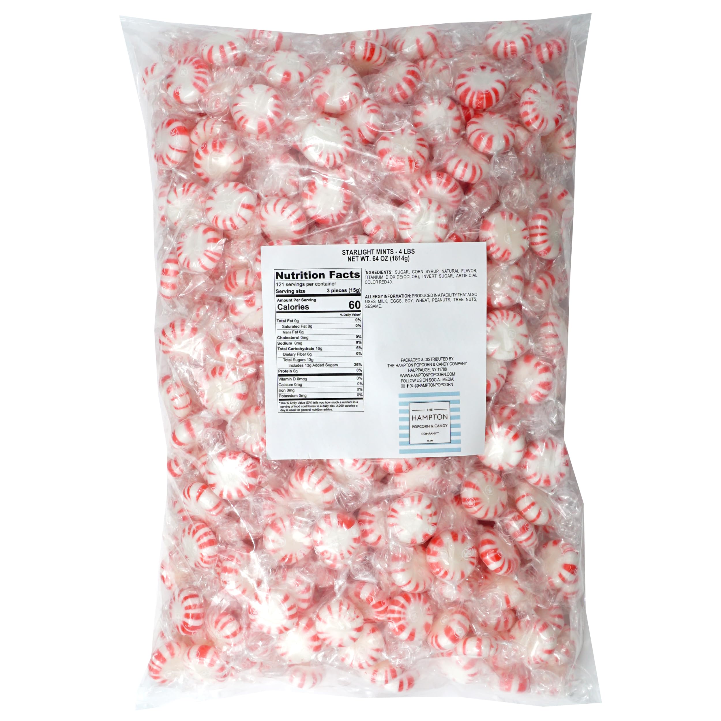 THE HAMPTON CANDY COMPANY close-up of red and white swirl highlighting classic peppermint look