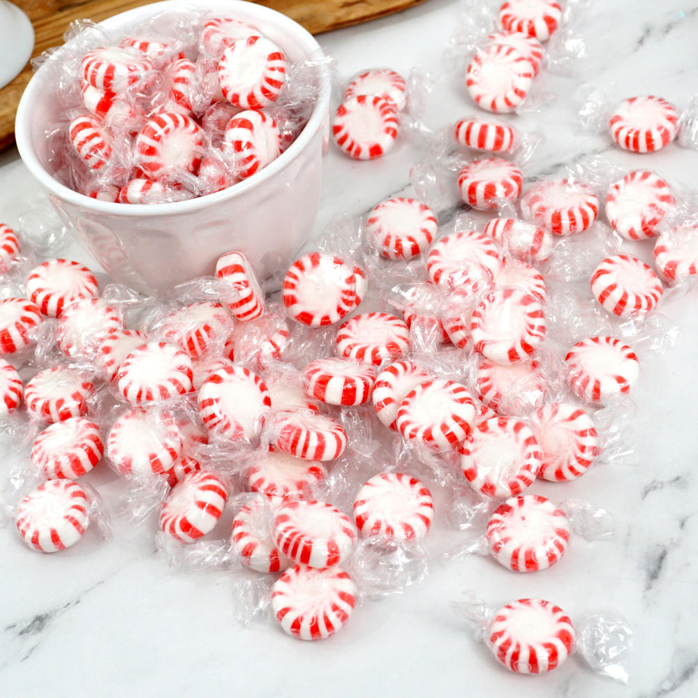 THE HAMPTON CANDY COMPANY individually wrapped mint detail showing hygienic convenience