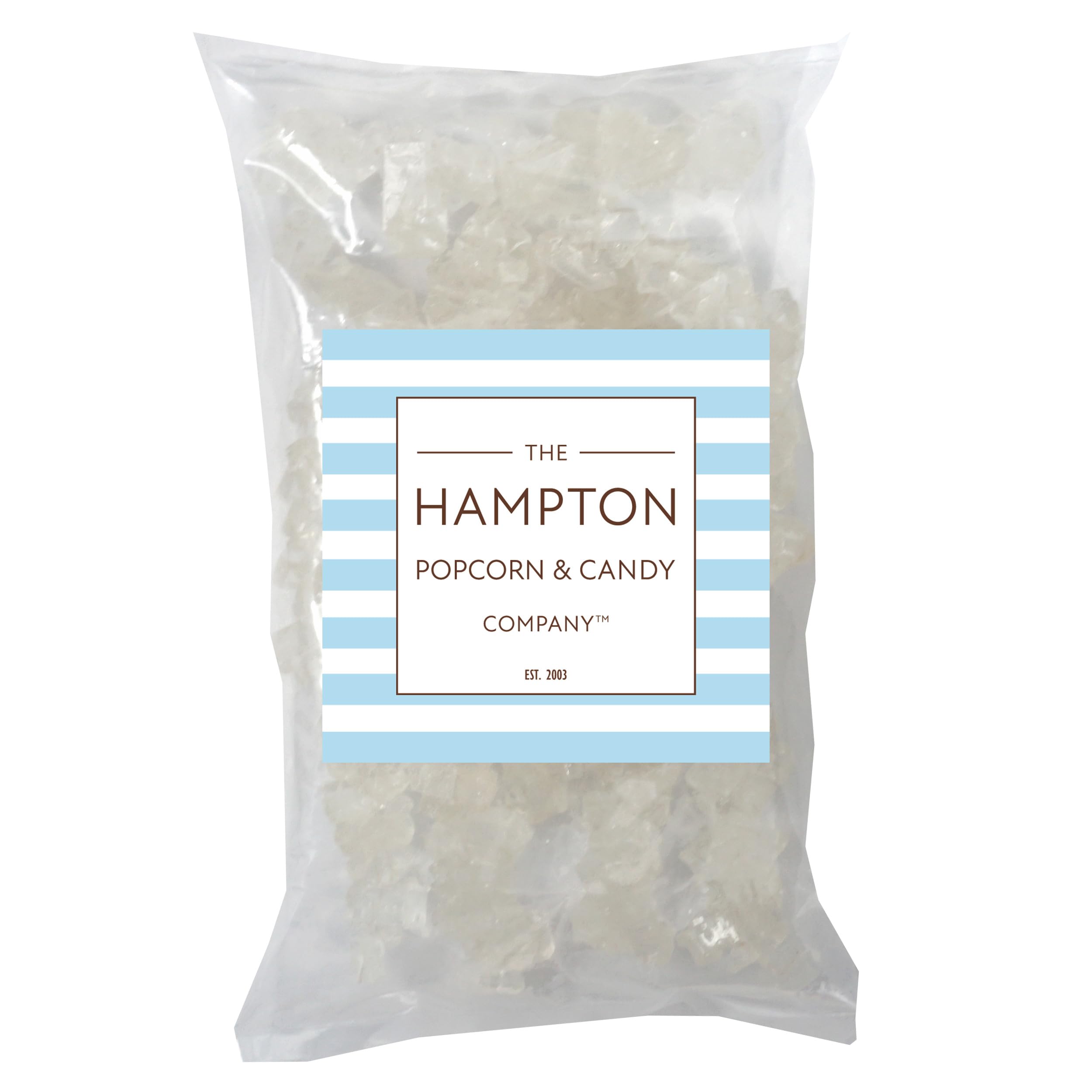 THE HAMPTON CANDY COMPANY rock candy string held in hand to show size and convenience