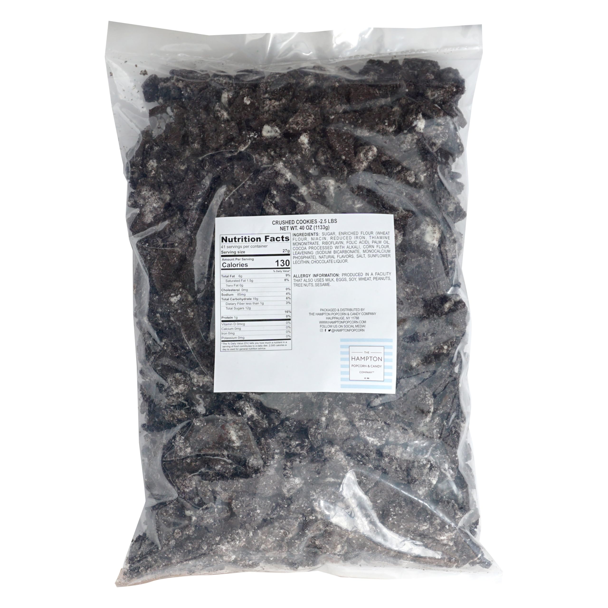 THE HAMPTON CANDY COMPANY open bulk bag of cookie crumbs ready-to-use for desserts