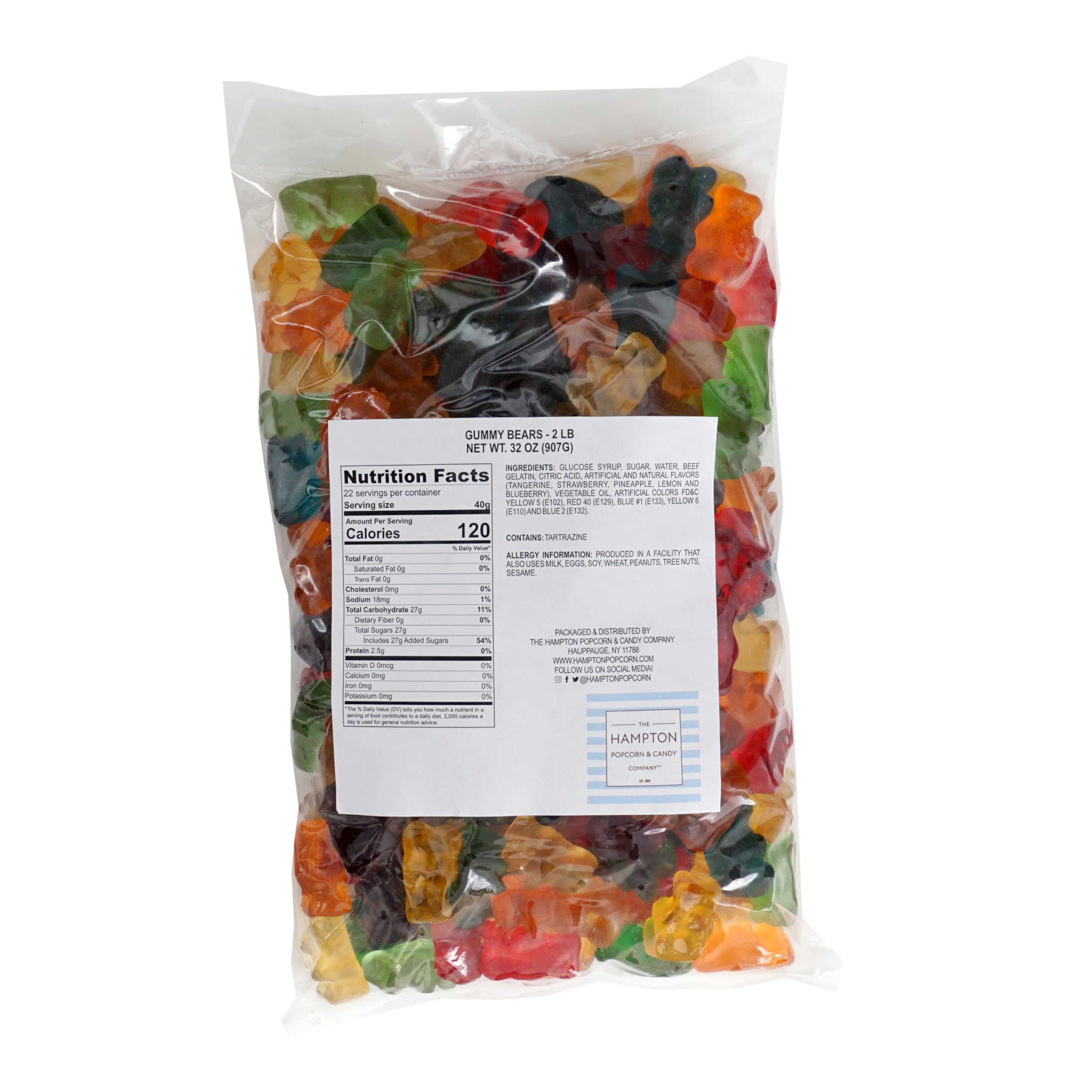 THE HAMPTON CANDY COMPANY close-up of gummy texture showing chewiness and bright fruit colors