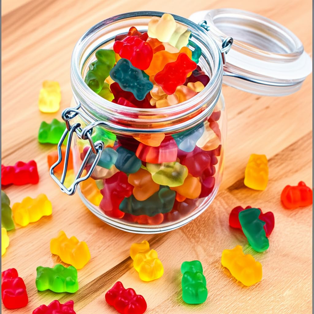 THE HAMPTON CANDY COMPANY gummy display on party buffet, colorful option for events and goody bags