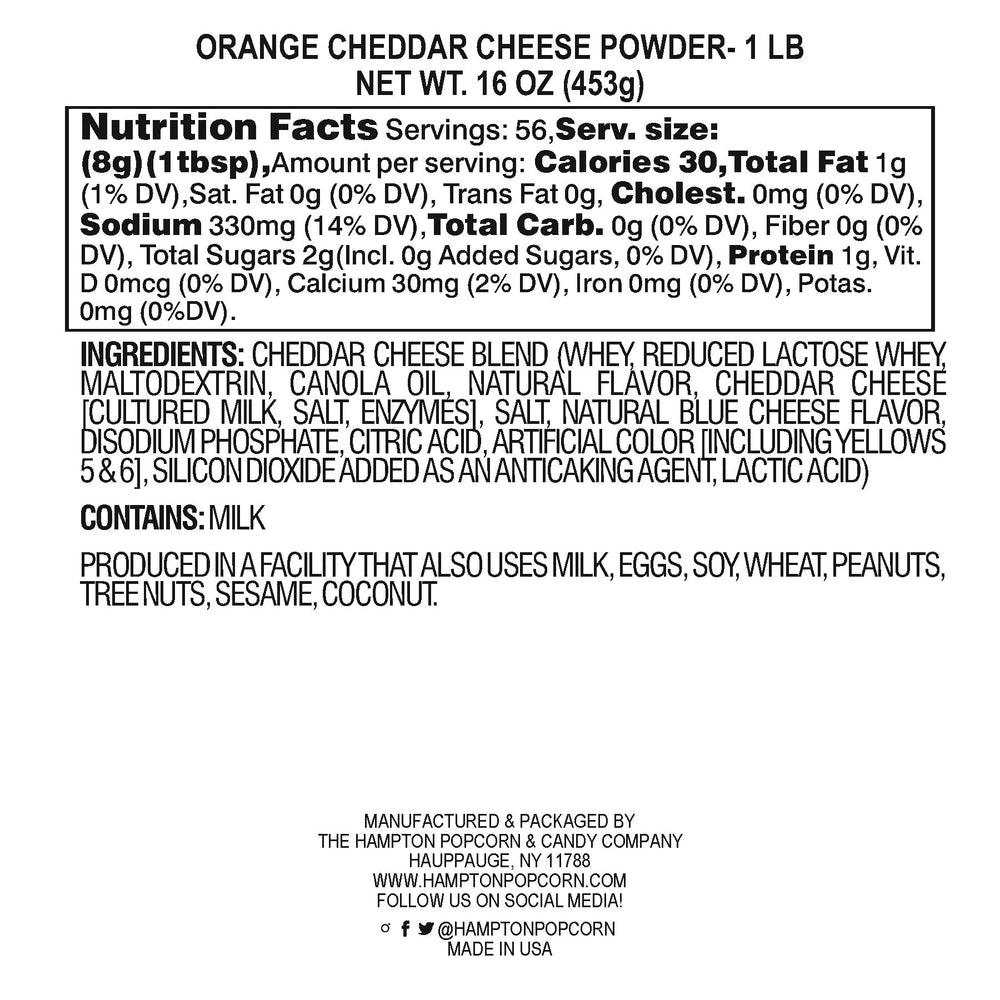 Creamy mac and cheese in bowl made with The Hampton Popcorn Company cheddar powder offering rich taste