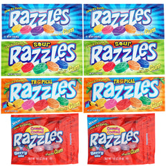 THE HAMPTON CANDY COMPANY Razzles front packaging shows variety and grab-and-go convenience