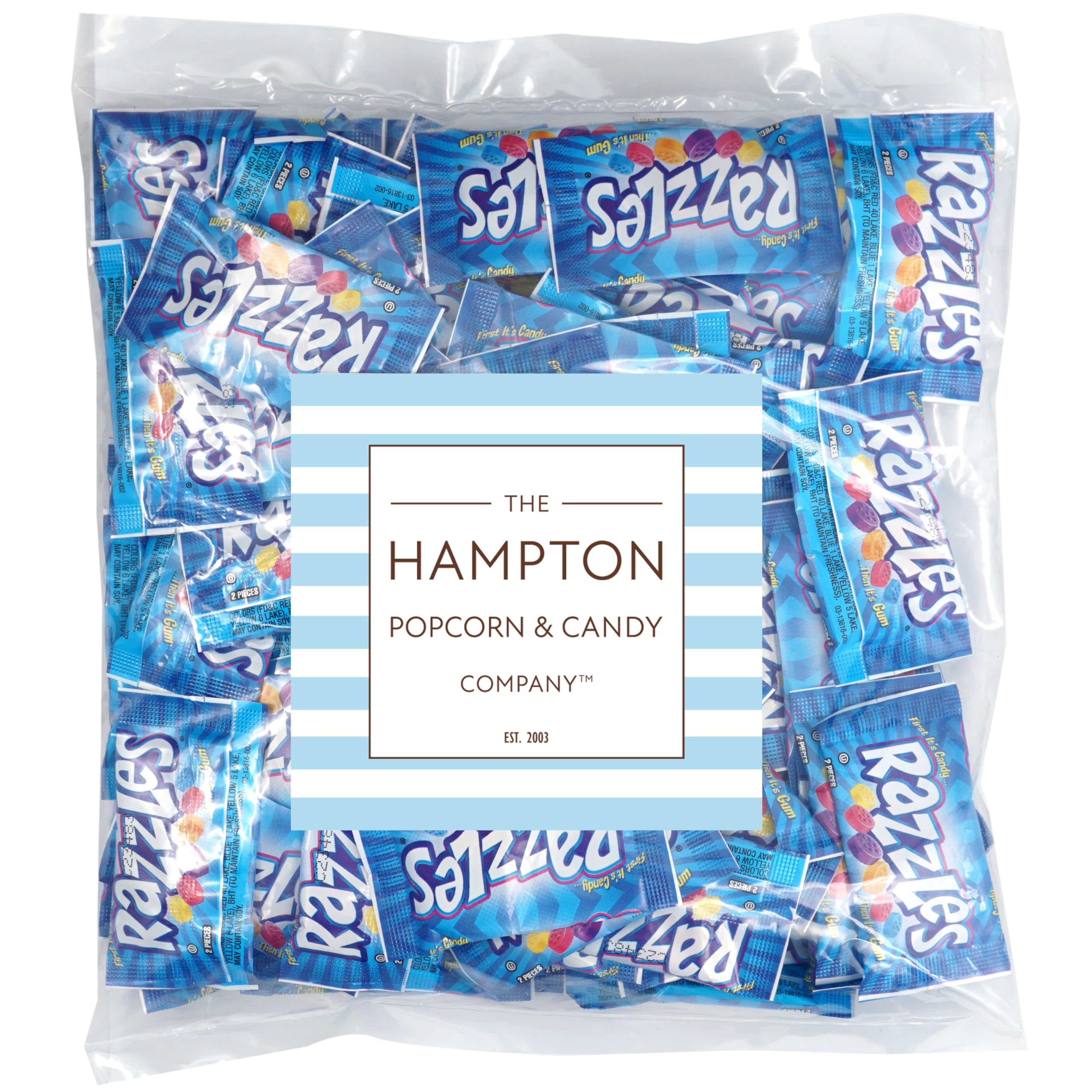 THE HAMPTON CANDY COMPANY piece being chewed demonstrating candy turning into gum