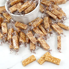 THE HAMPTON CANDY COMPANY bars packed in a lunchbox offering easy snack portability