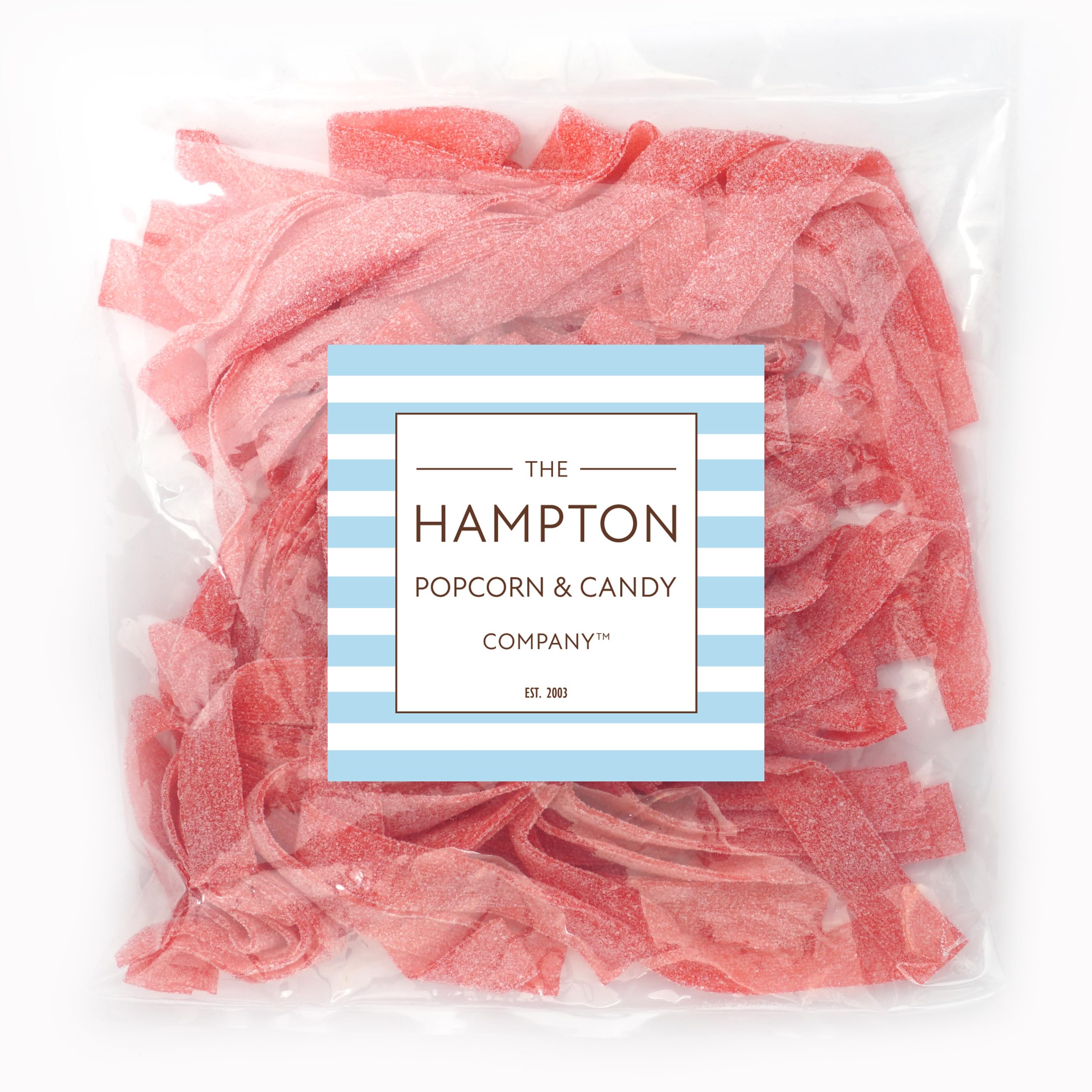THE HAMPTON close-up of sour belt texture shows sugar crystals and chewy interior benefit flavor clarity