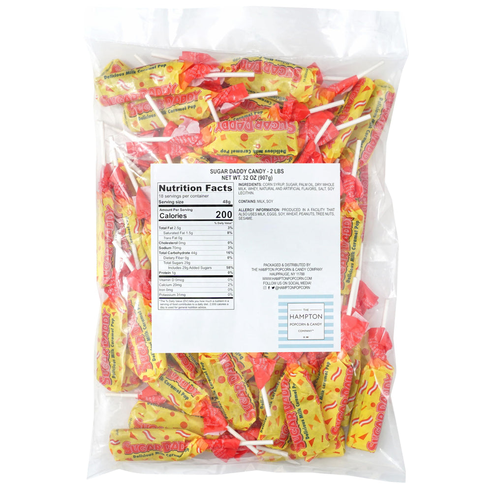 THE HAMPTON CANDY COMPANY open bag with many lollipops ready to serve benefits