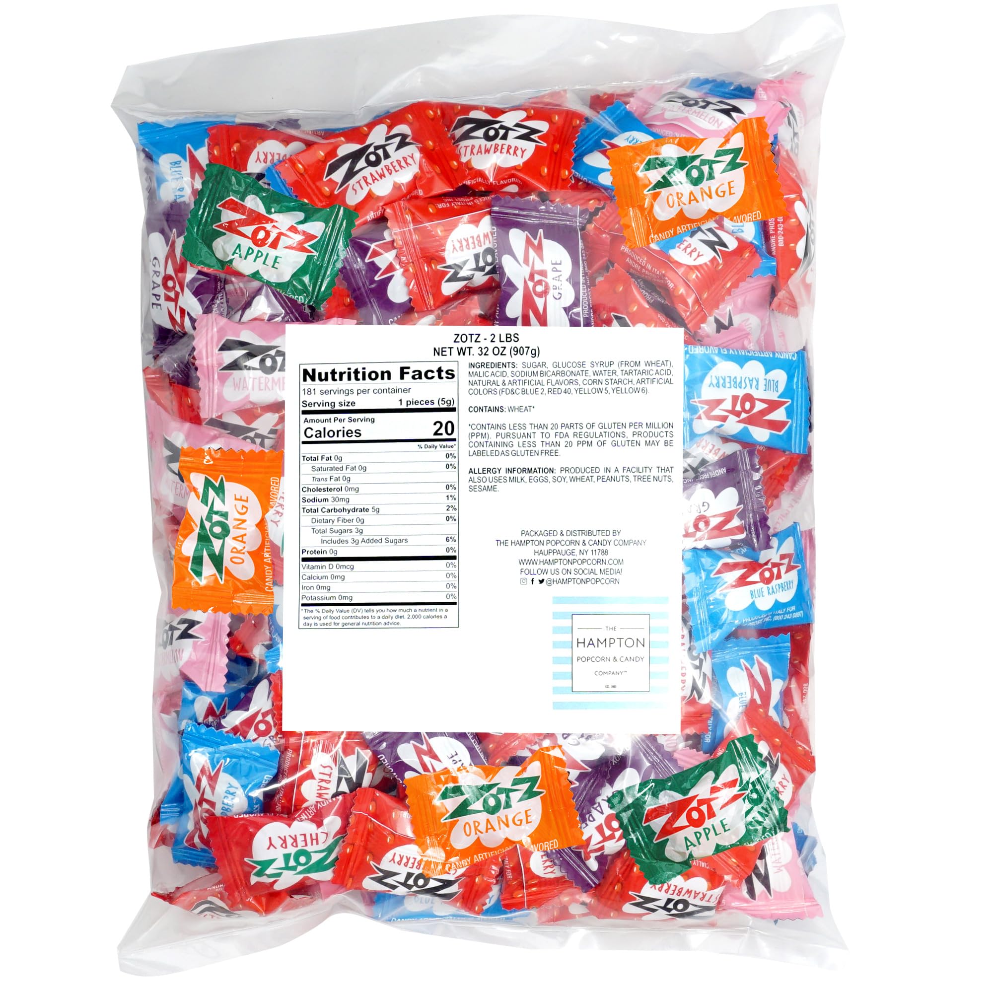 THE HAMPTON CANDY COMPANY close-up of fizzy candy center showing texture and pop