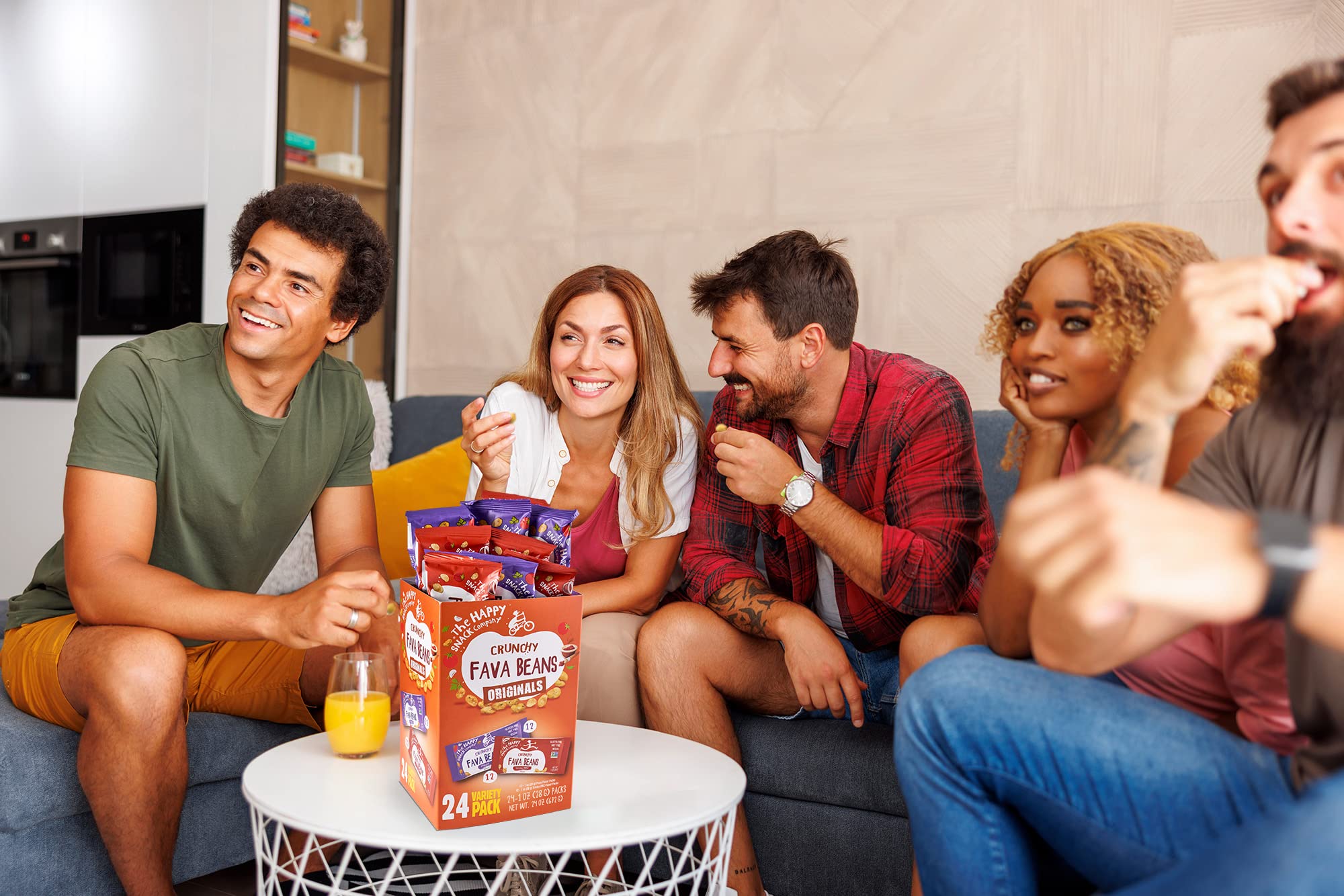 The Happy Snack Company family lunchbox with fava beans for kid-friendly snacking
