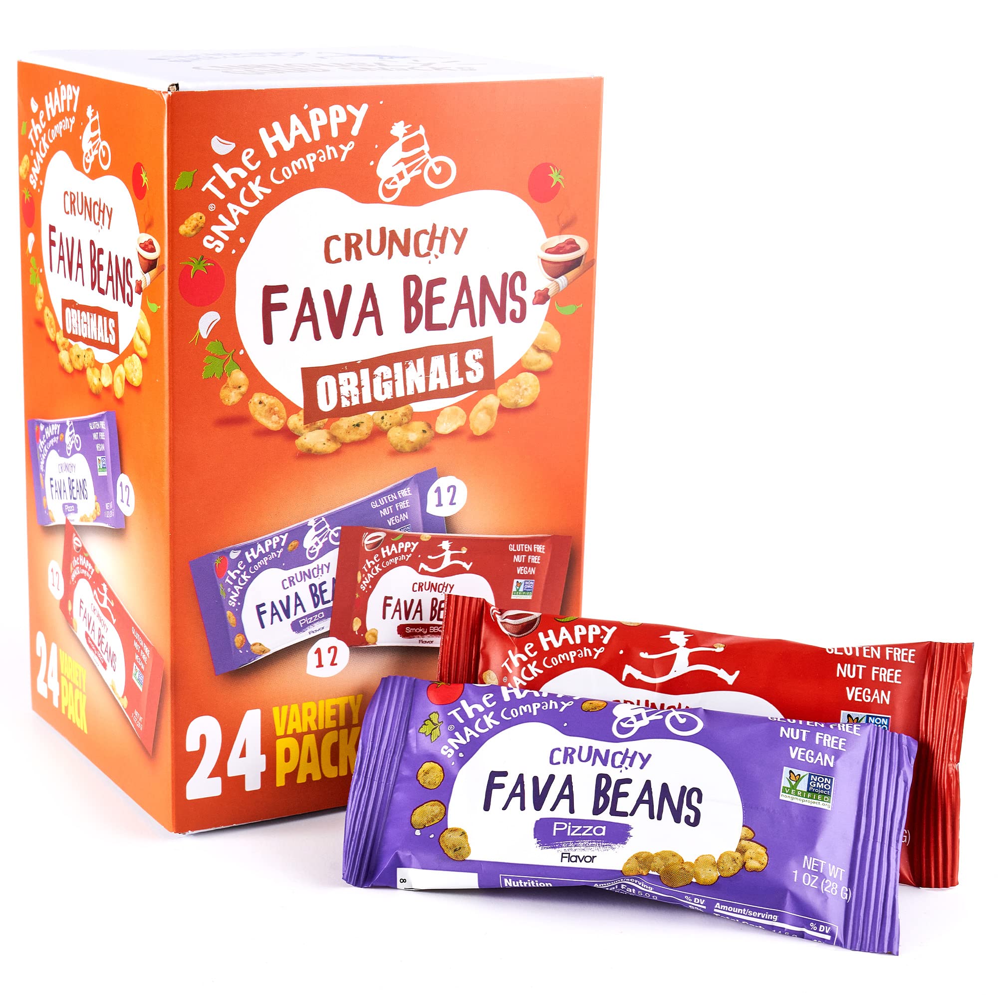 The Happy Snack Company front packaging showing variety pack and convenience
