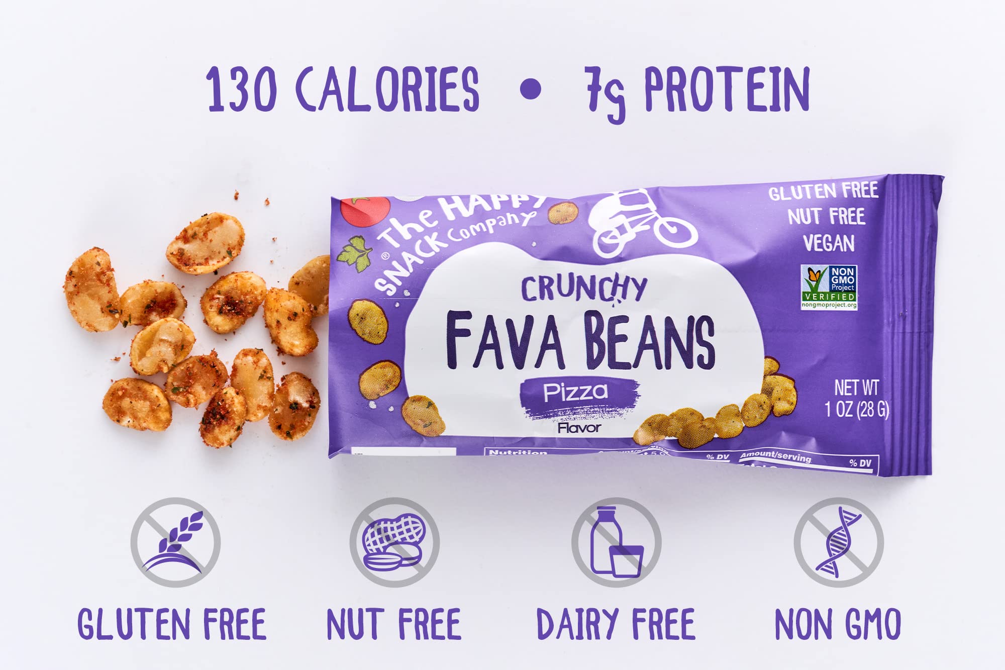 The Happy Snack Company beans served in a bowl adding crunchy protein to a salad