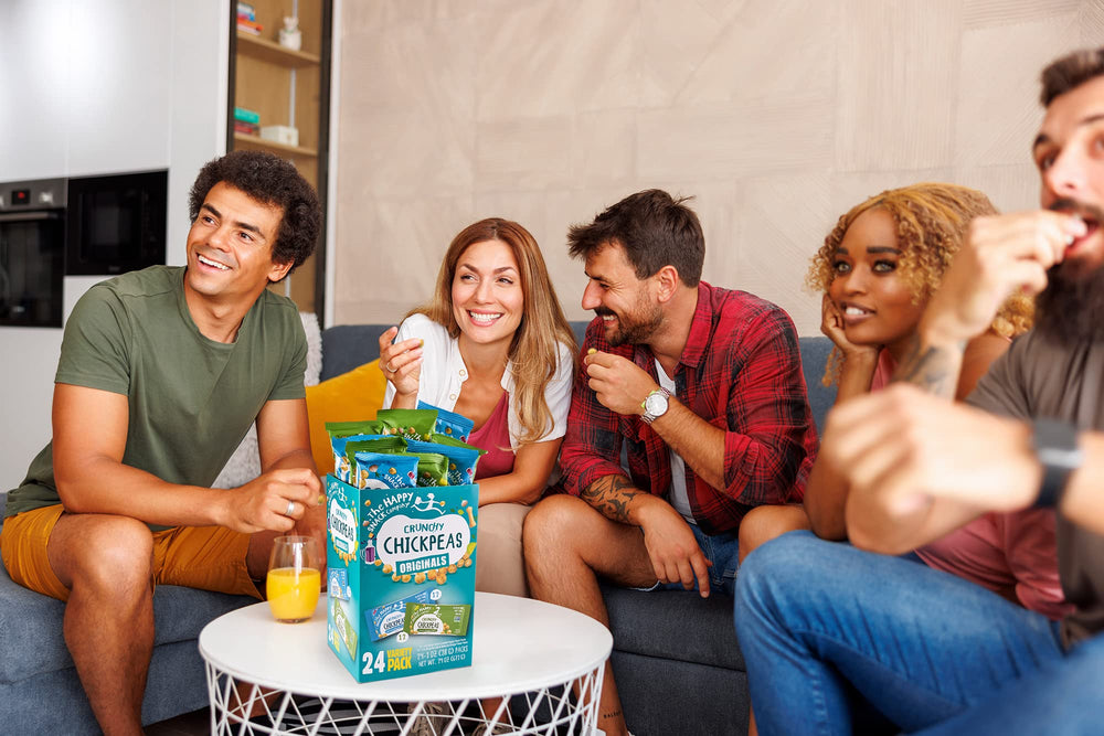 The Happy Snack Company 24-count layout illustrating grab-and-go servings