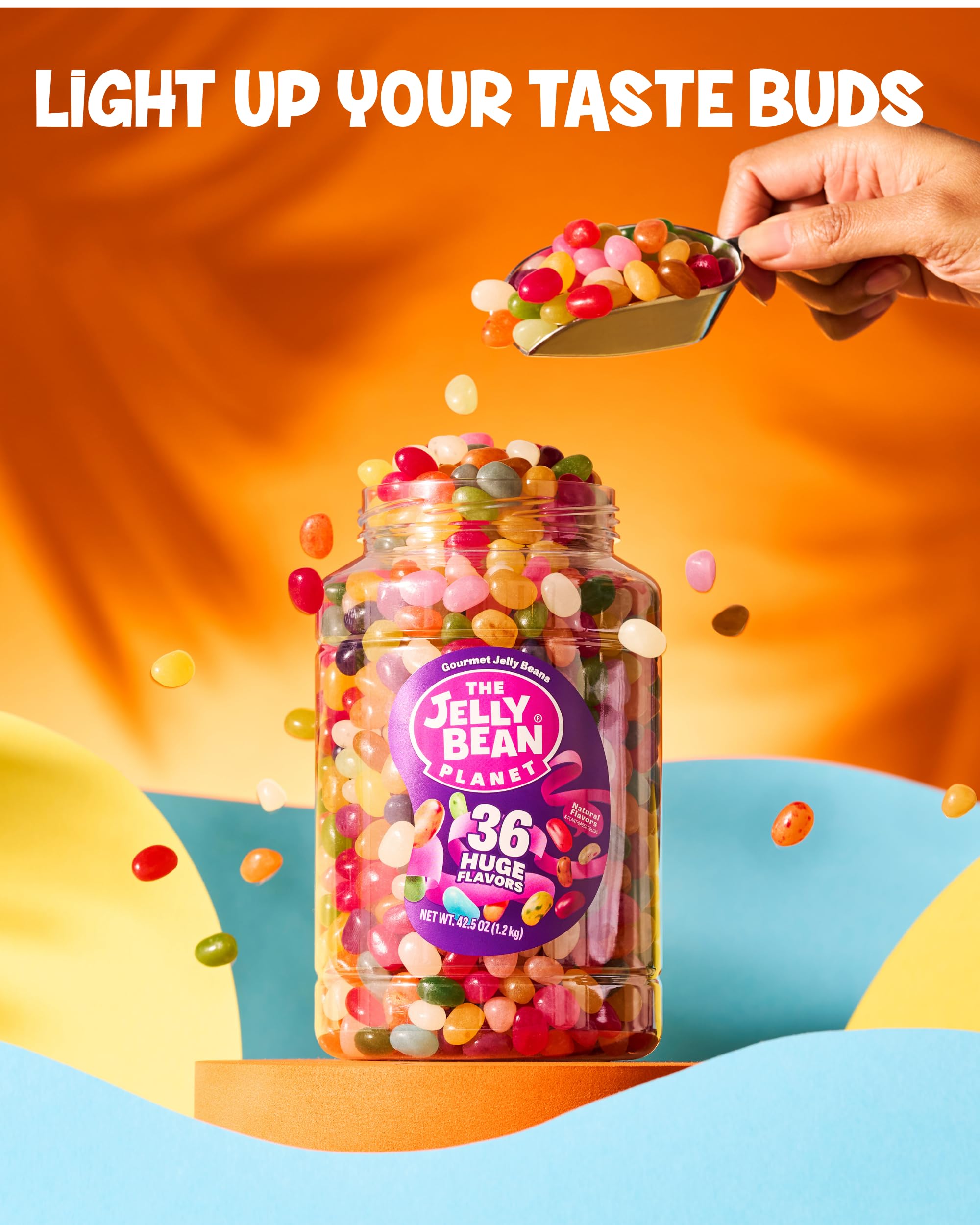 The Jelly Bean Planet close-up of mixed beans highlighting color variety and taste appeal