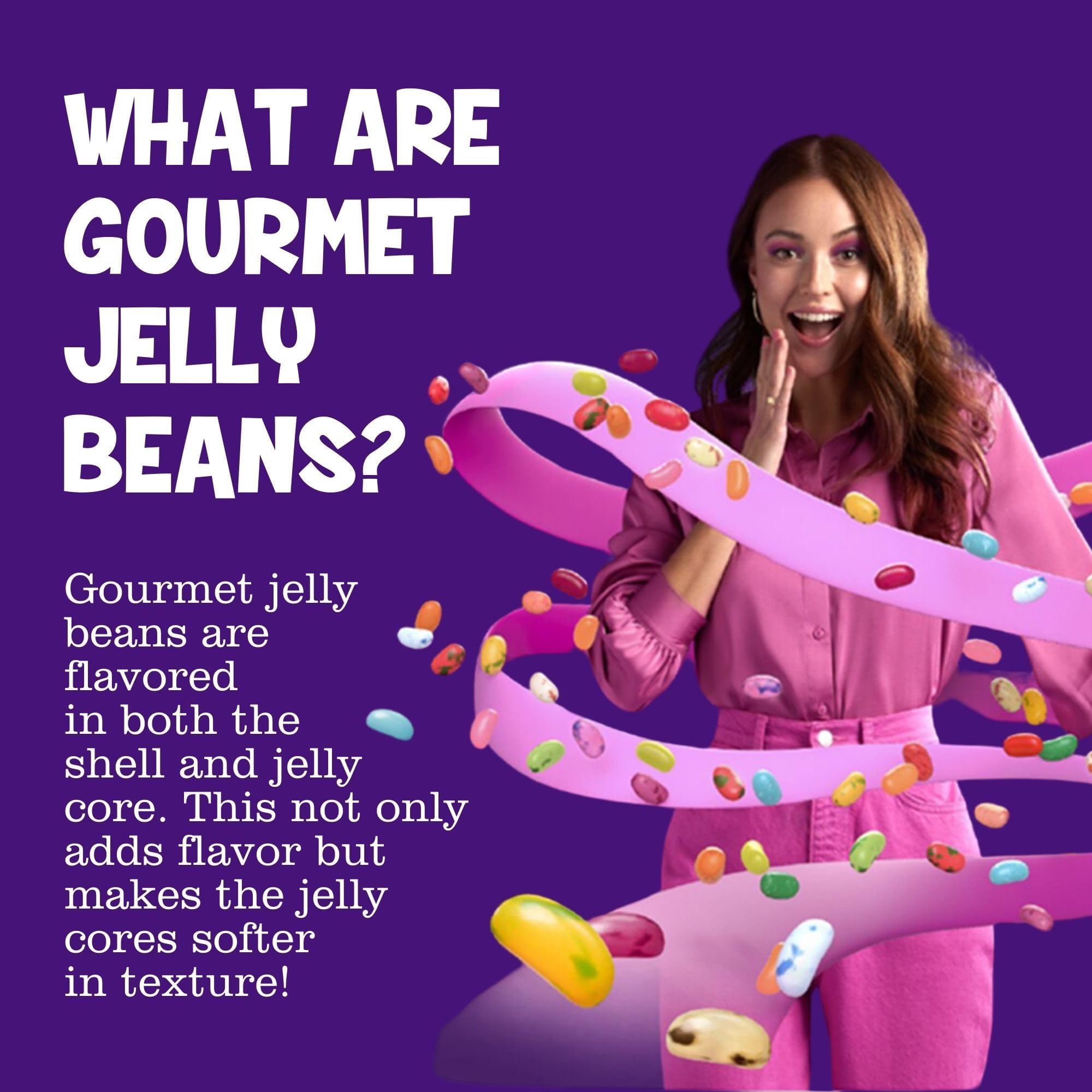 The Jelly Bean Planet jar held in a hand to show scale and portion size convenience