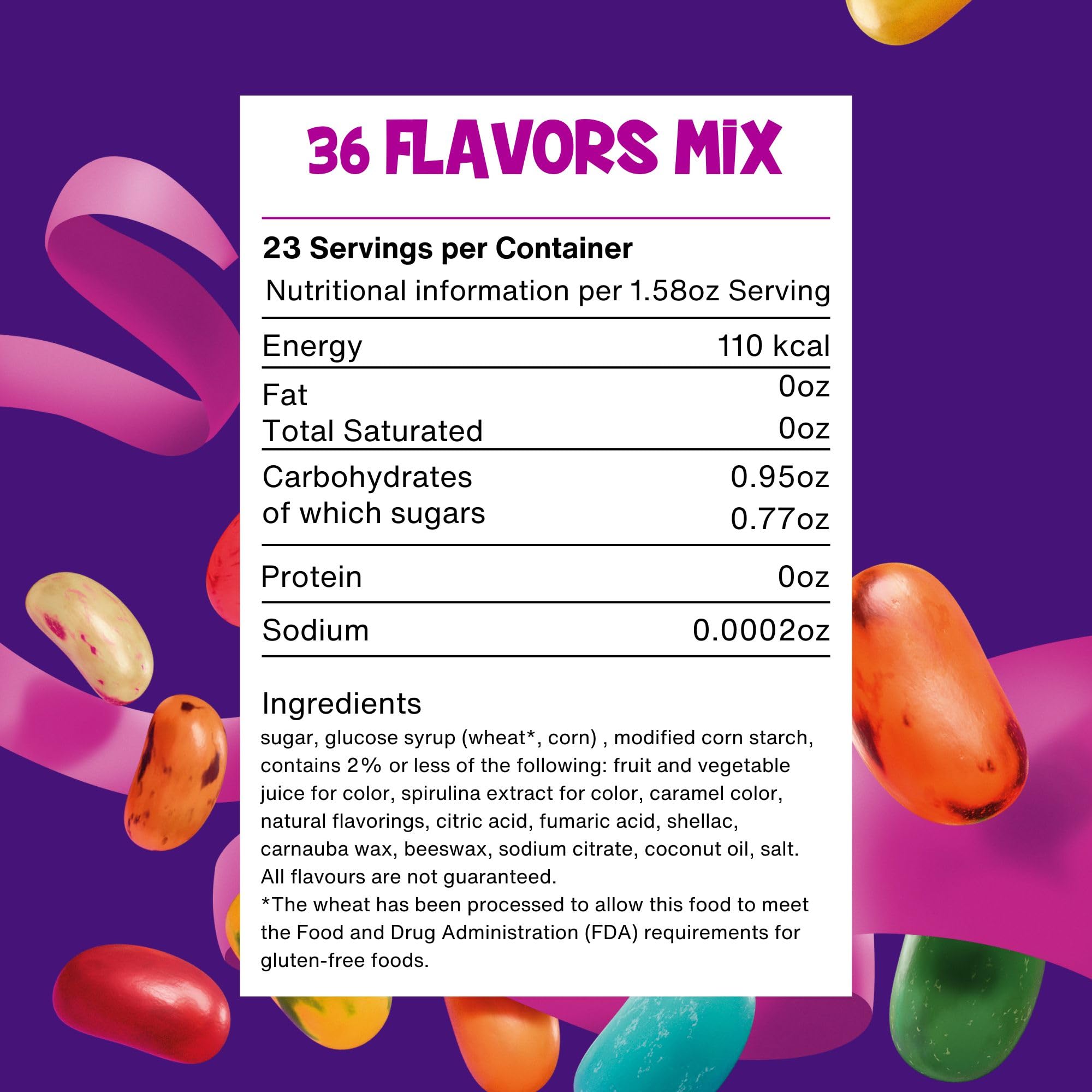 The Jelly Bean Planet label stating made in Ireland and kosher certification