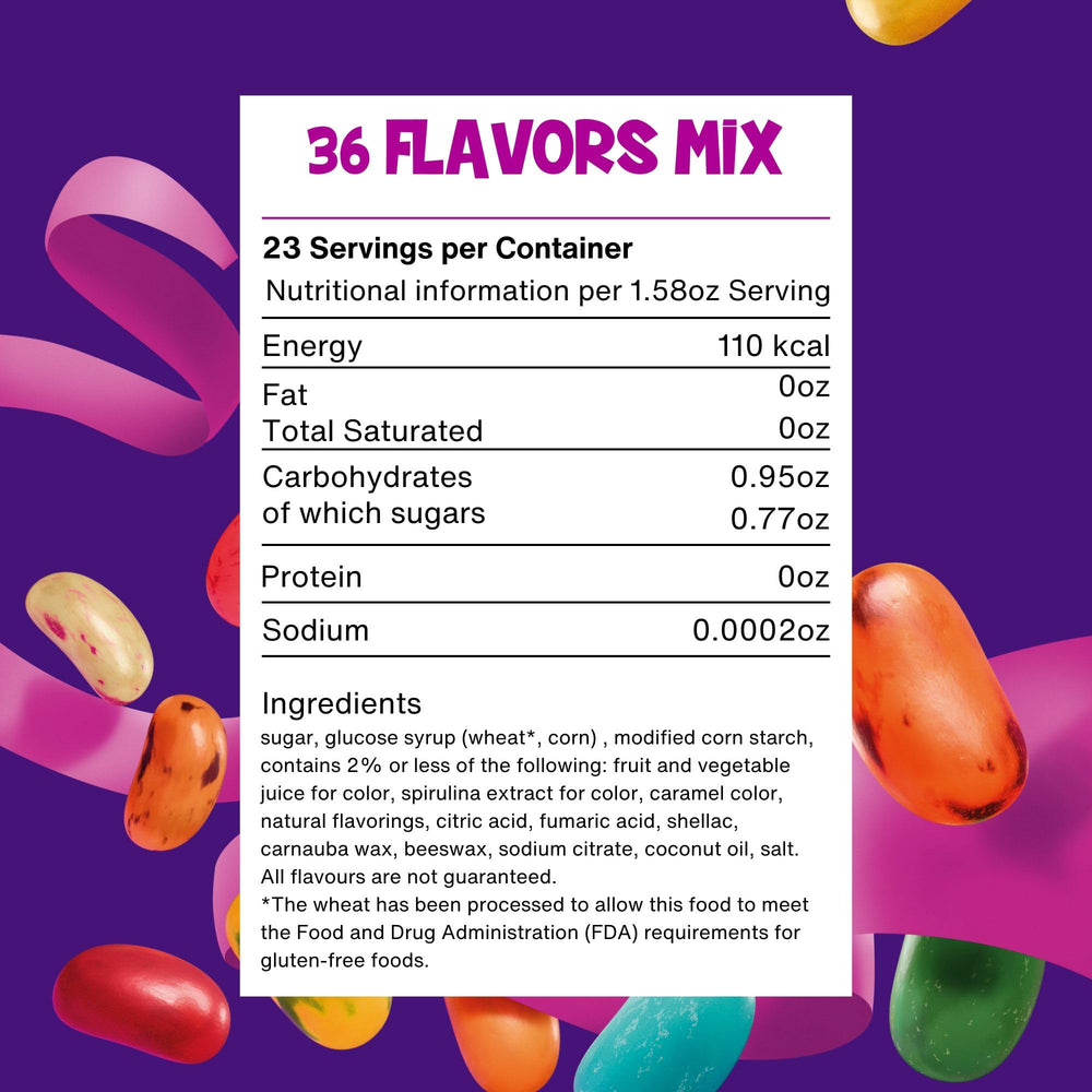 The Jelly Bean Planet label stating made in Ireland and kosher certification