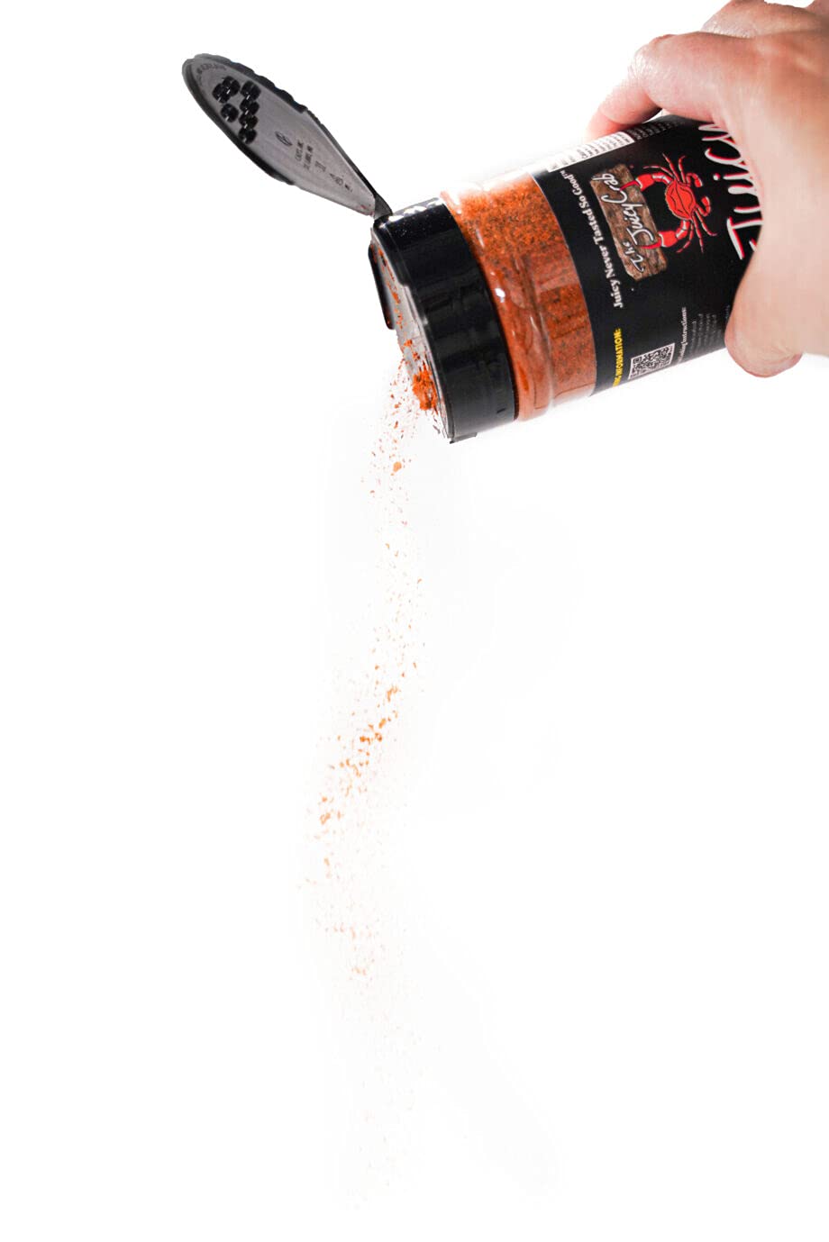 THE JUICY CRAB fine red powder texture close-up illustrating vibrant flavor