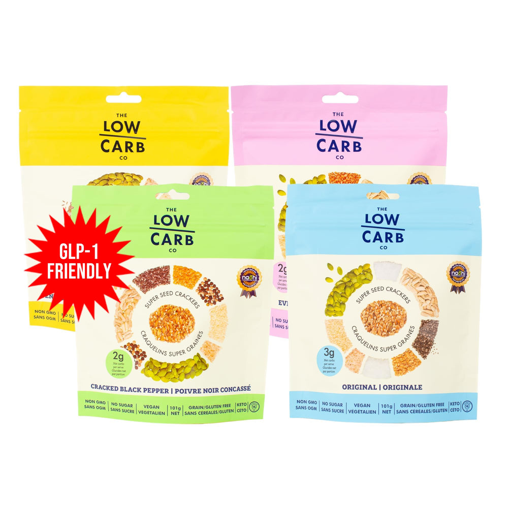 The Low Carb Co front packaging showing variety pack for quick identification