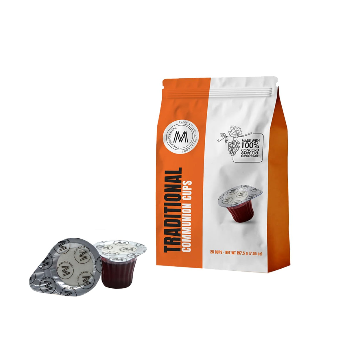 The Miracle Meal front packaging showing bag of 25 for easy distribution