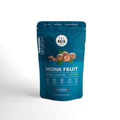 THE MIX SUPERFOODS front pouch view showing pure monk fruit branding and clear ingredients