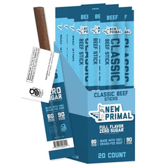 The New Primal front pack showing 20-count sticks and clear branding for convenience