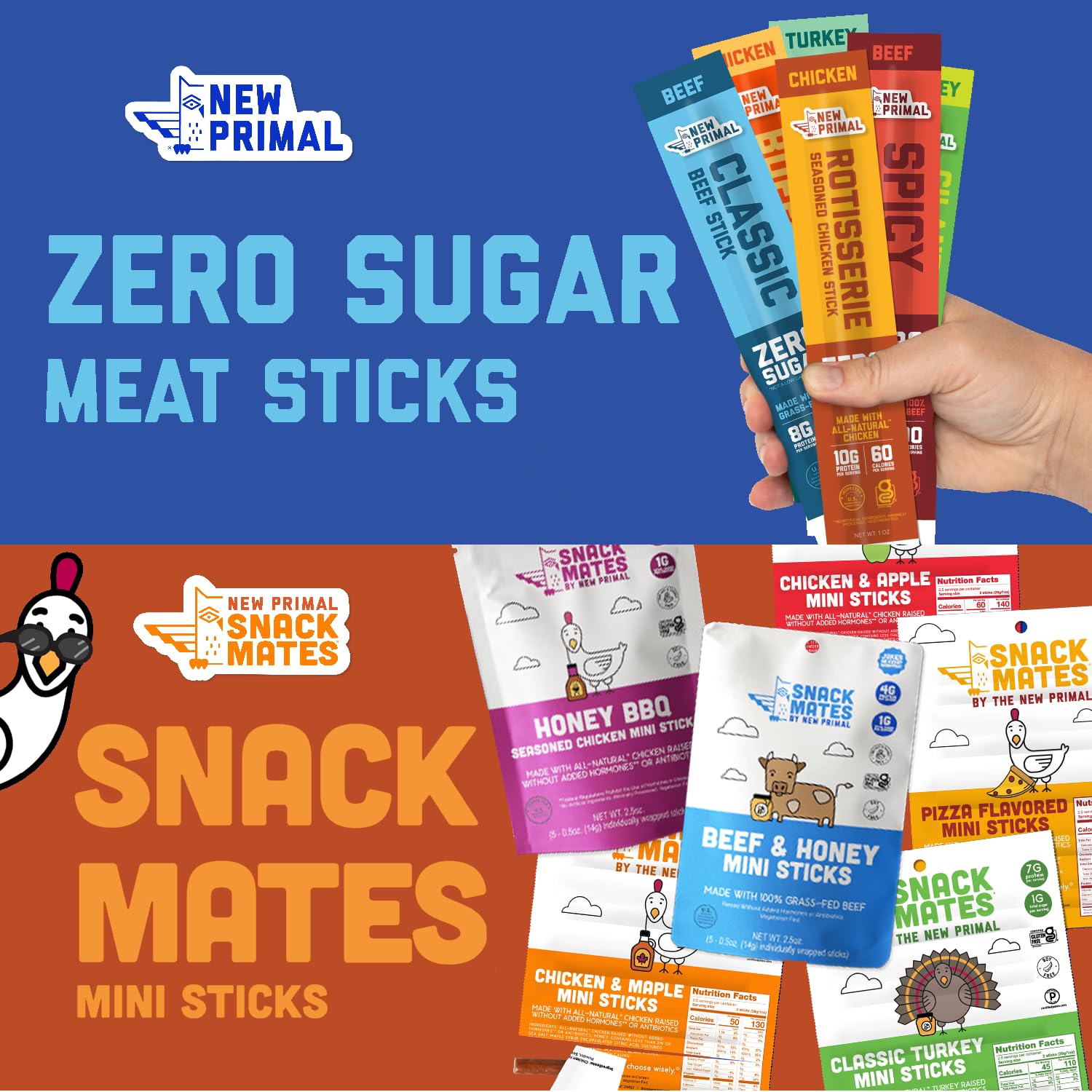 The New Primal open box with sticks spread to show bulk supply and sharing convenience