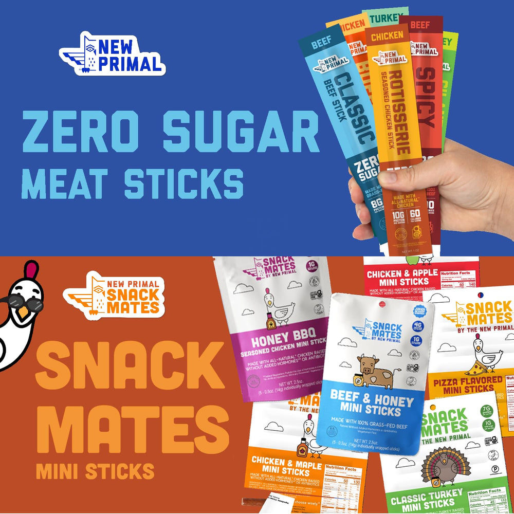 The New Primal open box with sticks spread to show bulk supply and sharing convenience