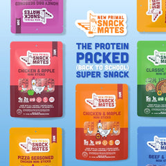 The New Primal stick close-up texture highlighting tender chicken and real ingredient appeal
