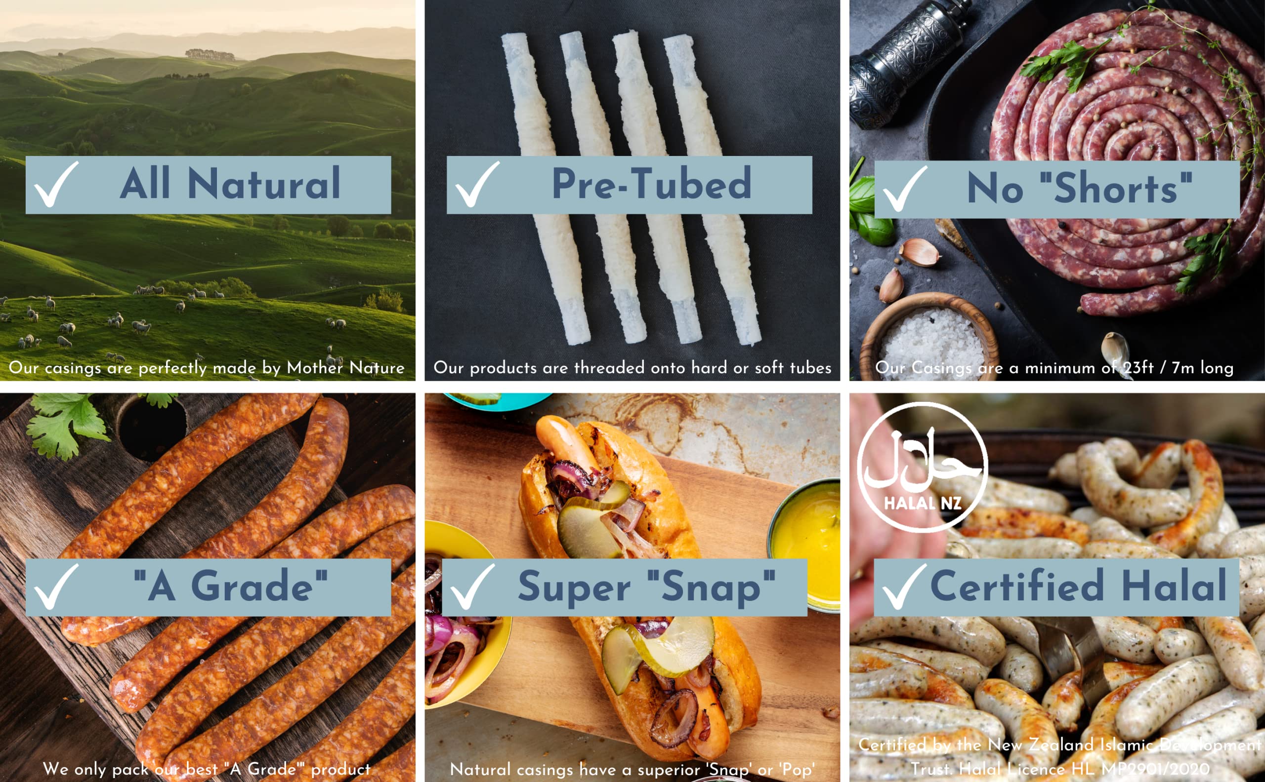THE NEW ZEALAND CASINGS CO label details and weight for ingredient transparency