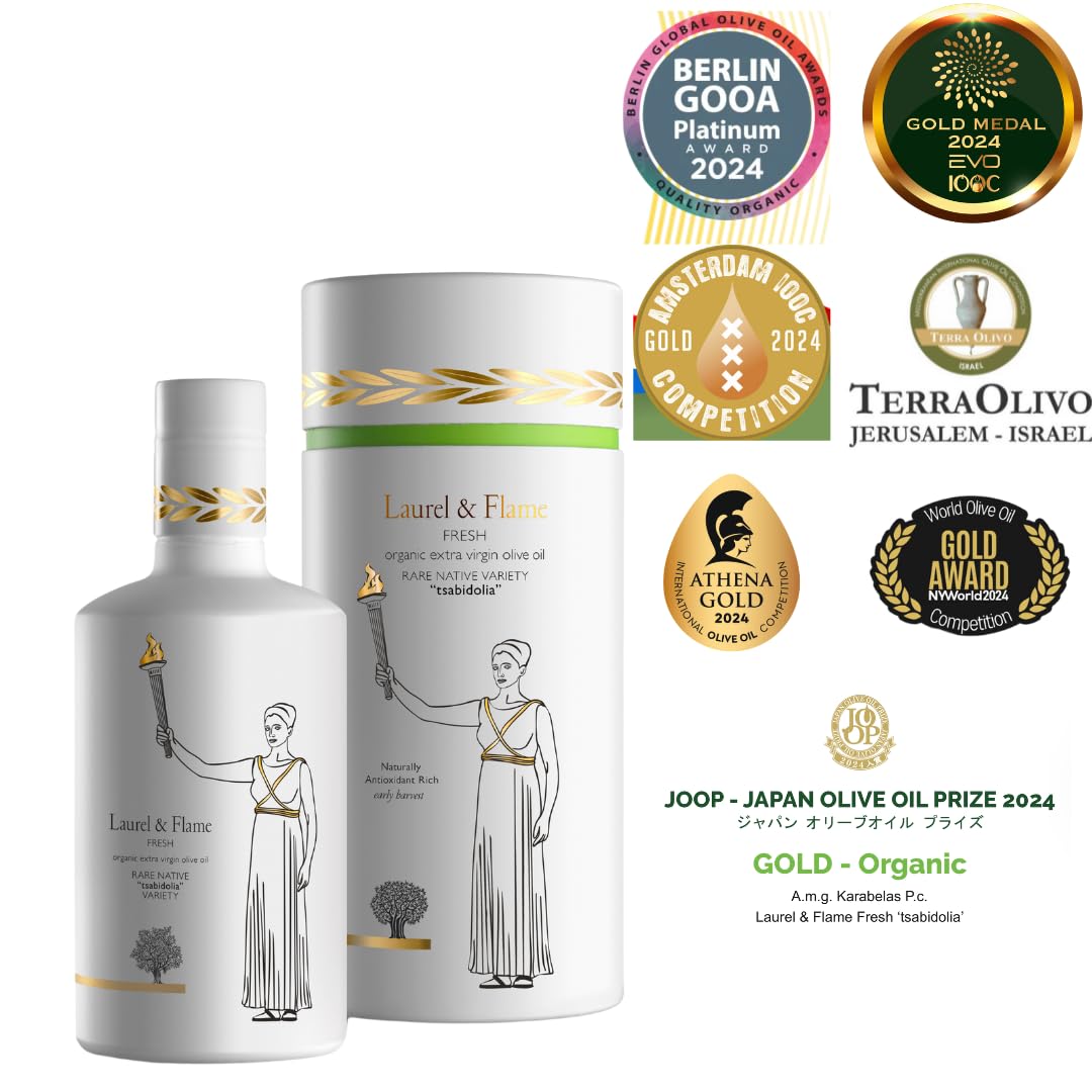 Award medals and bottle of The Olive Temple celebrating international recognition benefit