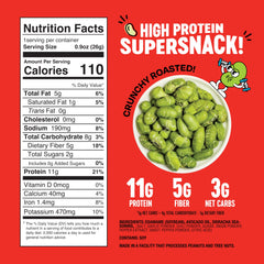 The Only Bean close-up roasted edamame texture highlighting crunchy bite benefit