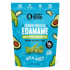 The Only Bean front packaging showing 18 oz resealable bag and protein benefit