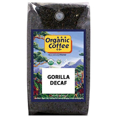 The Organic Coffee Co. front packaging showing 2 lb bag and labeling benefit