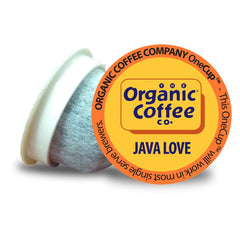 The Organic Coffee Co. front packaging showing 36-count and organic badge benefits