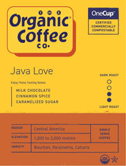 Close-up compostable pod texture by The Organic Coffee Co. highlighting eco design