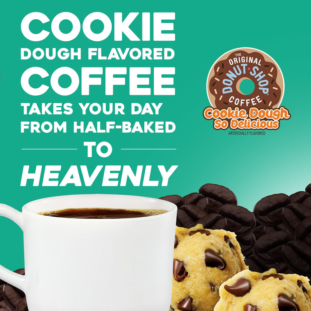 Brewed mug of Cookie Dough So Delicious coffee showcasing dessert-like aroma