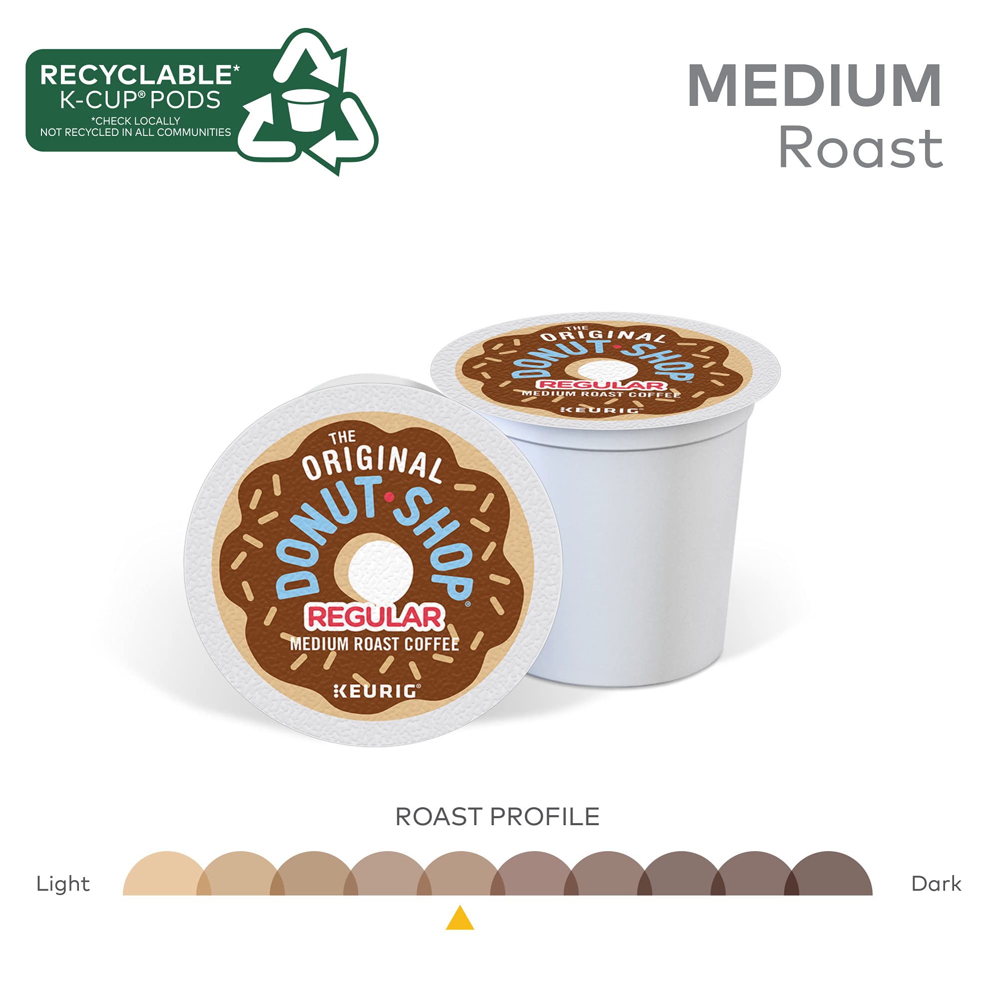 Size comparison of The Original Donut Shop brewed cup next to standard coffee mug