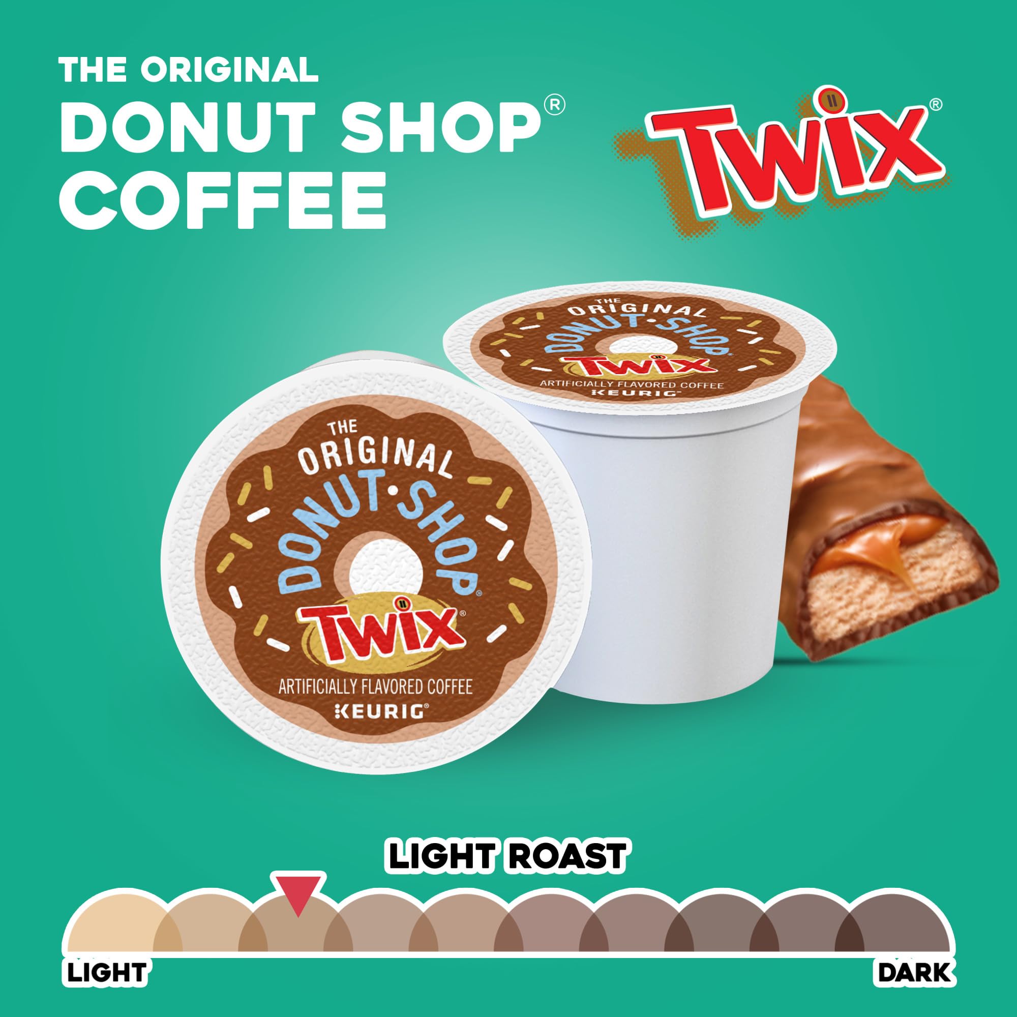 The Original Donut Shop alongside a coffee mug for scale and portion clarity
