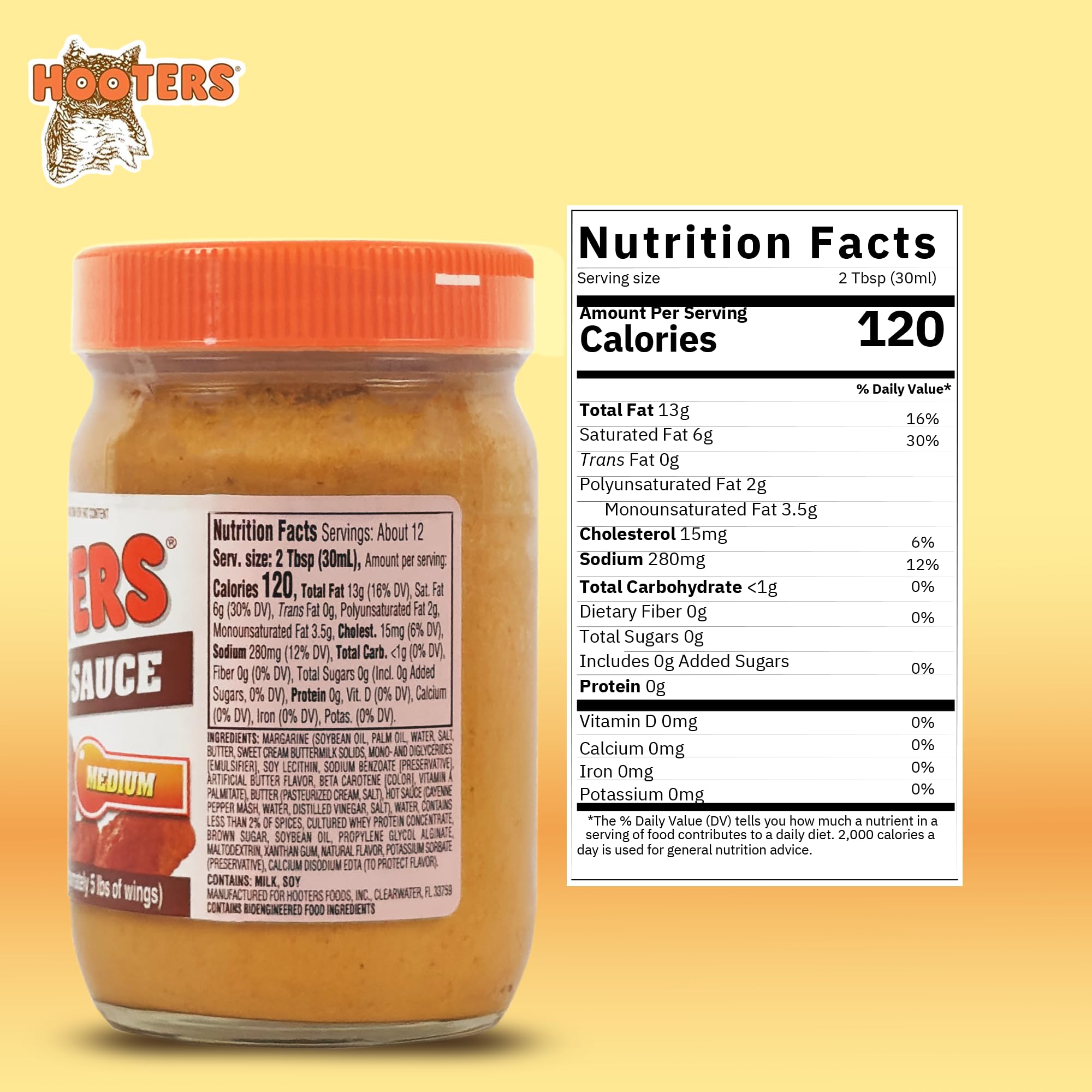 THE ORIGINAL HOOTERS sauce poured into bowl showing smooth texture and pourability