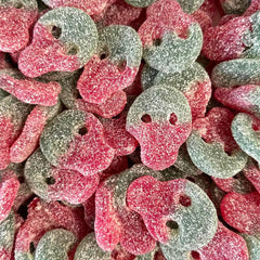 The Penny Candy Store front-pack showing sour Swedish skulls bag and vibrant watermelon appeal