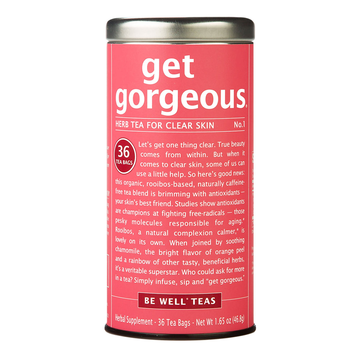 The Republic of Tea front packaging showing 36-count box and benefits