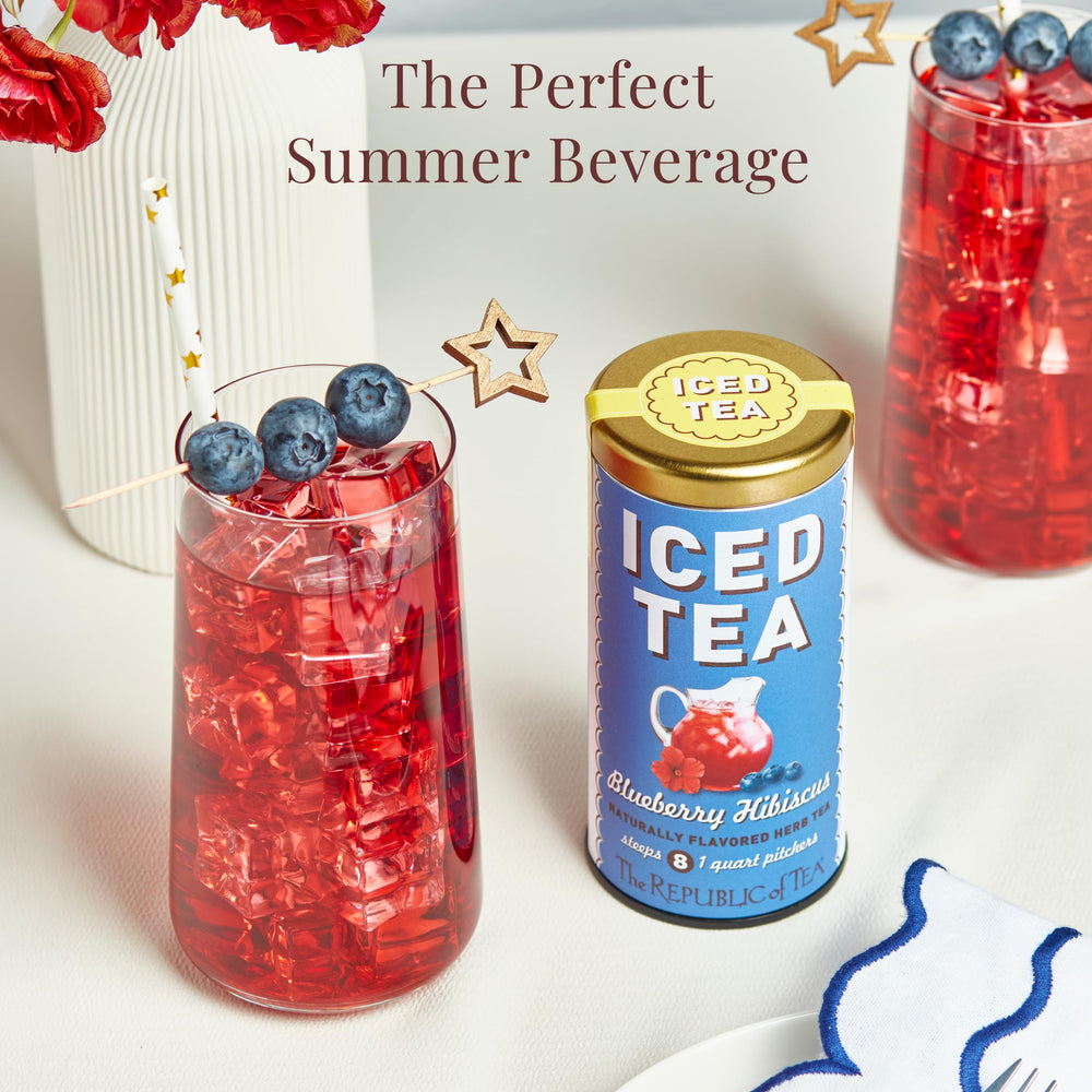 The Republic of Tea ingredients with hibiscus and blueberry for bright flavor
