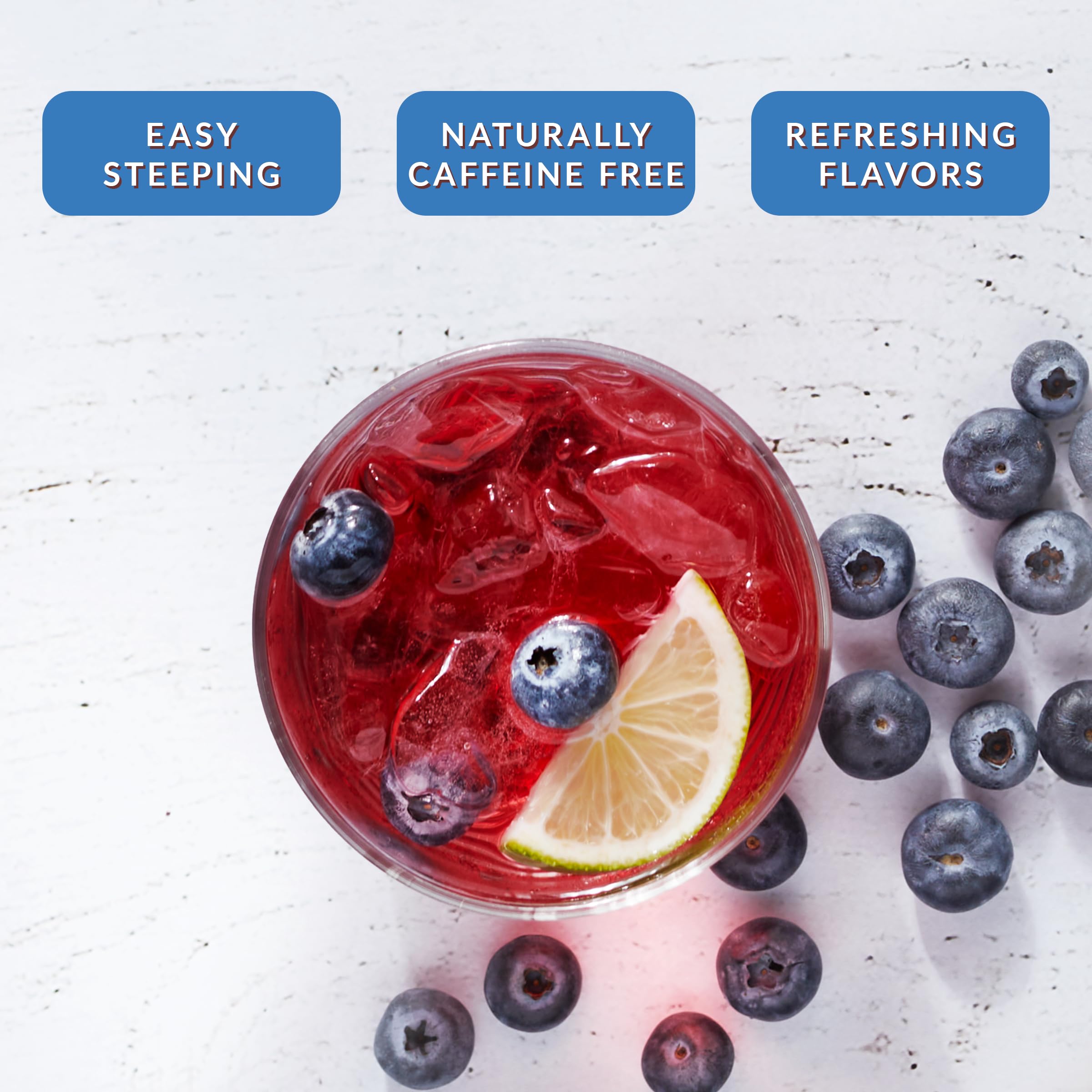 The Republic of Tea glass highlighting vivid ruby color and fruit-forward taste