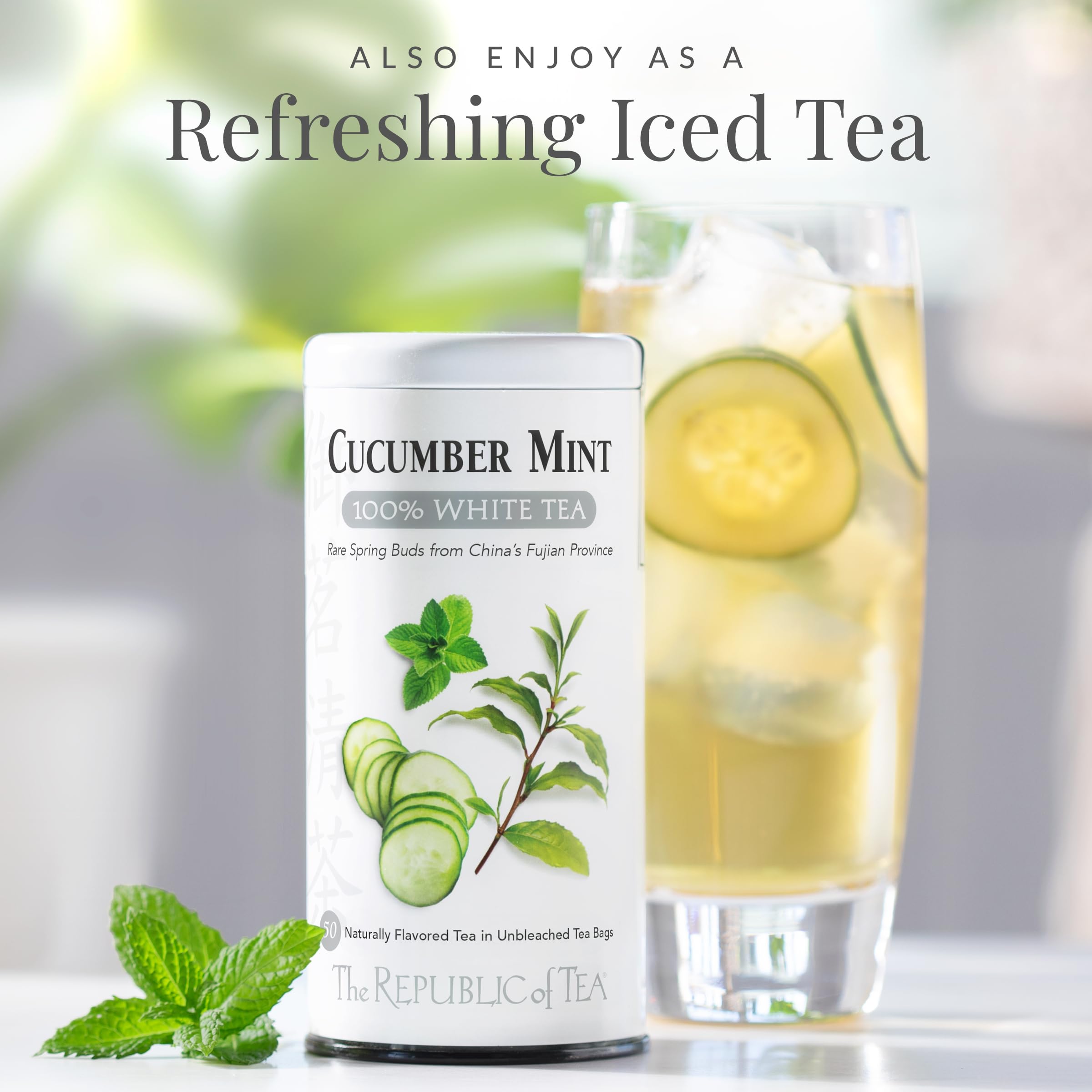 Iced tea glass styled by The Republic of Tea showing cooling summer refreshment