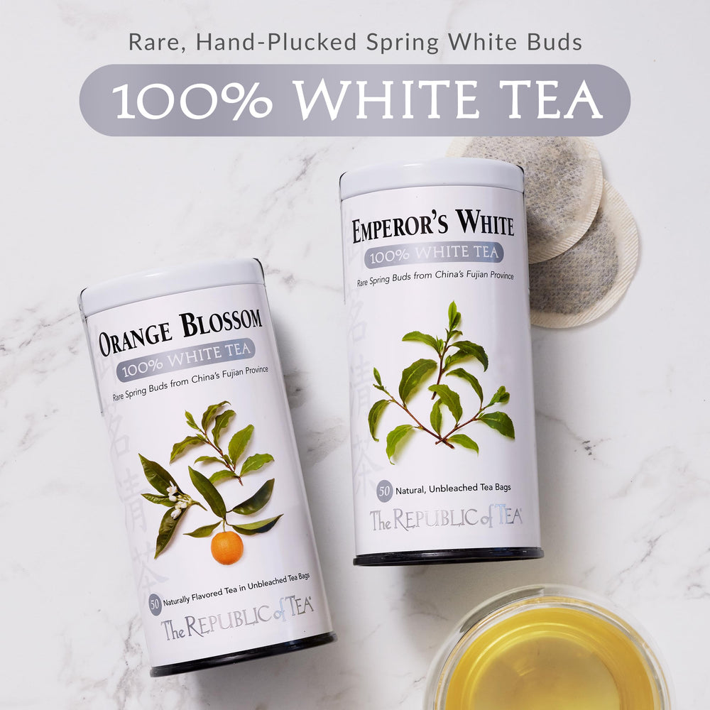 Ingredient label detail on The Republic of Tea package emphasizing transparency