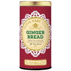 The Republic of Tea front packaging showing gingerbread tea and holiday appeal