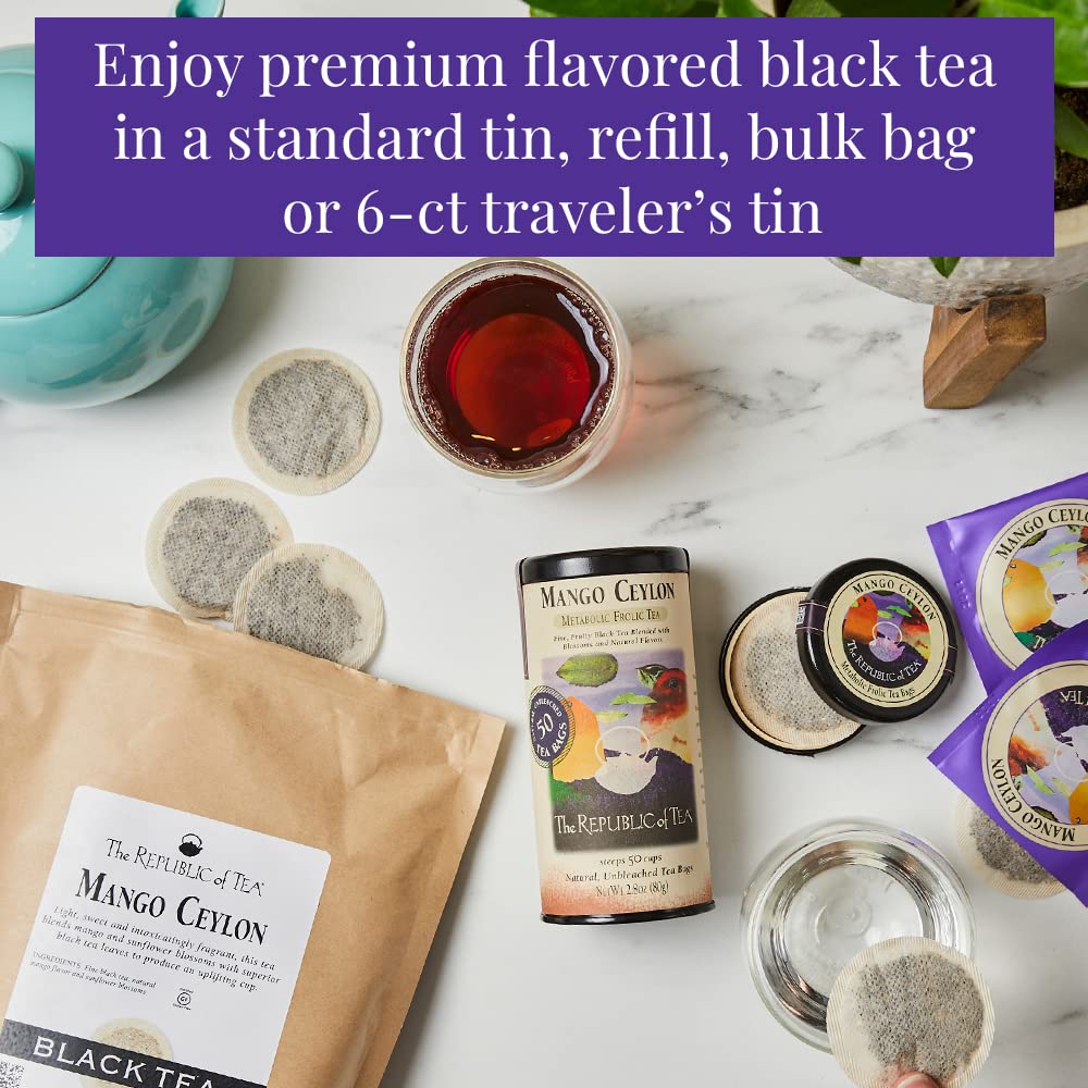The Republic of Tea dry loose leaves with sunflower blossoms showing natural ingredients