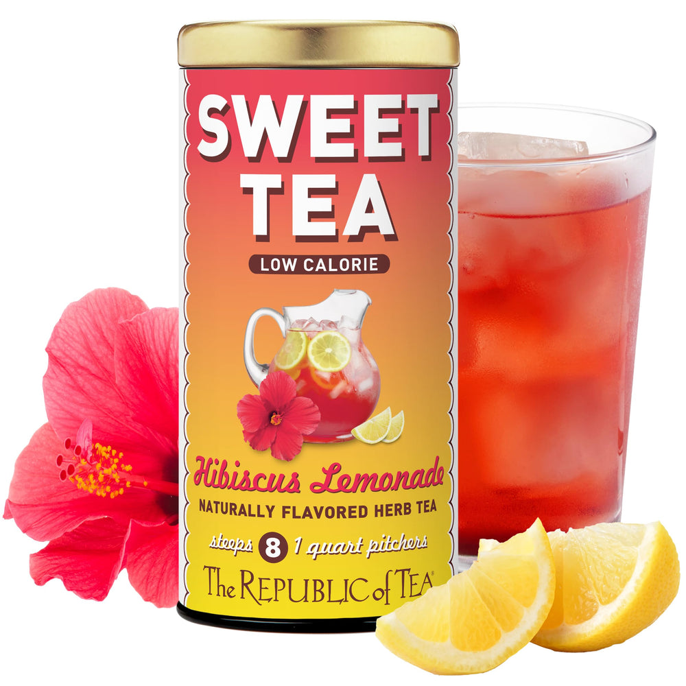 The Republic of Tea front box showing keto-friendly hibiscus lemonade benefits