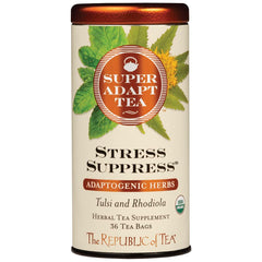 The Republic of Tea front packaging showing 36-count box and branding benefit convenience